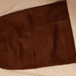 Ann Taylor Factory Brown Suede-cloth Pencil Skirt
